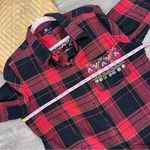 Curations bohemian beaded embroidered flannel‎ shirt Size M Photo 3