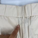 Anthropologie Mare Mare x  Chino Pant Women L Light Sand Curved Hem Pleated Front Photo 5