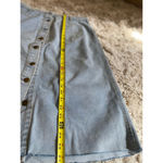 None VTG Button Front Denim Skirt Light Wash Raw Hem Y2K Cottagecore Autumn Preppy M Photo 5