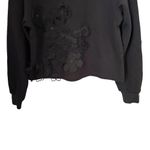 Anthropologie By  Women’s Sz S Black 3-D Flower Applique Pullover Sweater Cotton Photo 2