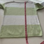 Ralph Lauren Lauren  Petite Striped Knit Sweater Women’s Small Green White Cotton Photo 6