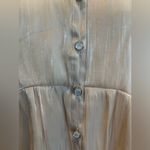 Umgee  Shimmery Metallic Cream colored tunic mini dress/shirt Size XLarge Photo 4