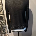 Ralph Lauren Lauren  Black Open Front Linen Cardigan Photo 3