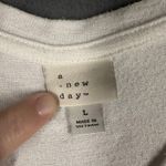 A New Day Shirt Womens Large White Ruffle Sleeve V Neck Soft Tee Top Terry Cloth Photo 2