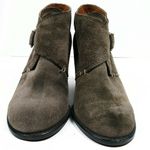 Lucky Brand  Mickie Grey Suede Heeled Buckle Booties Photo 3