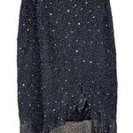 Scala Vintage  Sequined Beaded 100% Silk Skirt Black Lined Photo 0
