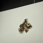 Miracle Orange Rhinestone Scottish Thistle Brooch Pin Gold Tone Signed Photo 8