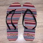 Roxy NWT  wave design stripes colorful flip flops 6 Photo 0