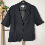 Coldwater Creek  Black Textured Blazer Short Sleeve Button Front Womens Size 16 Photo 1