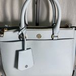 Tory Burch ROBINSON DOUBLE ZIP TOTE CROSSBODY Blue SAFFINO LEATHER and dust bag Photo 1