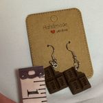Handmade Chocolate Bar Earrings Brown Photo 2