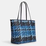 Coach NWT  CM160 Graphic Blue Multi Plaid City Tote Bag Photo 6