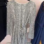 Alex Marie Black and White Sheath Dress with Bishop Sleeves Photo 3