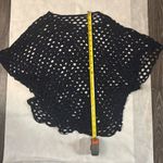 Ladies Navy Oversized Lagenlook V Neck Knit Diamond Crochet Top No Size Poncho Blue Photo 7