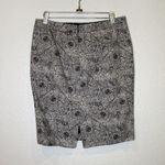 Liz Claiborne Black & White Floral Paisley Pencil Skirt Zipper EUC Sz 6 Cotton Photo 2