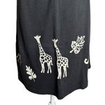 Vintage 90s Coconut Bay Black Petite Medium TShirt Dress Animal Stamped Painted Photo 5