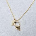 Boutique 14k gold plated sterling silver angel wings necklace  Photo 0