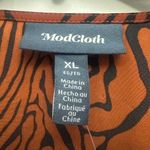 Modcloth  Wrap Blouse Size XL Long Sleeve All Over Print Abstract NWT Photo 2