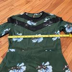 Maje  Rowers Imprime Green Floral‎ Midi Asymmetrical Hem Lace Neck Dress Size 1 Photo 12