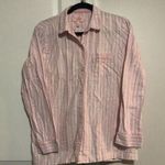 Victoria's Secret Victoria’s Secret Pink & White Striped Button Down Pajama Shirt Size Medium Photo 0