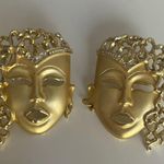 Vintage Woman Face Mardi Gras Mask Gold Photo 2