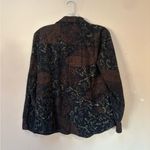Vintage Corduroy Paisley Button Up Shirt Medium 100% Cotton Karen Hart Black Photo 1