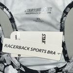 Starting Point NWT Sz XL Gray & White Floral Print Racerback Athletic Sports Bra Black Photo 2