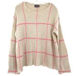 Wooden Ships Anthropologie  Sweater Pink Check Plaid Mohair Wool Blend Photo 8