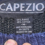 Capezio Vintage Floral Crew Neck Sweater Black Navy Medium Photo 1