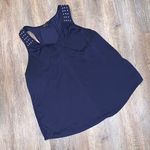 Rock & Republic Blue Racerback w/ Silver Studs High-Low Tank M Photo 0