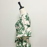 Emily McCarthy Pale Pink Green Tropical Leaves True Wrap Short Sleeve Dress XL Photo 4