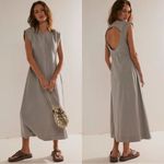 Free People Beach Beige Midi Cotton Dress(Size Medium) Photo 1
