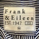 Frank & Eileen  Women’s 100% Cotton Barry Navy & White Button Down Shirt Size XS Photo 1