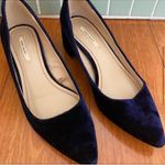ZARA Velvet Blue Block Heel Shoes Photo 8