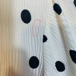 Maison d'Amelie Polka Dot Ruffle Top Large Long Sleeve Mock Neck Classiccore White Photo 6