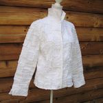 Samuel Dong White Zip Front Embellished Jacket White Size XL Photo 3