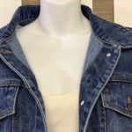 VICI Collection "Washington" Button Down Jean Jacket Cap Sleeve Accent- Medium Photo 5