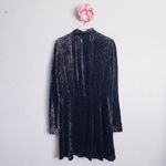 ZARA  Black and Blue Long Sleeve Velvet Mini Dress Photo 6