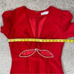 Mac Duggal  2630 Plunge Neck Embellished Cut Out Gown Red 6 Photo 7