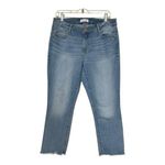 Loft Blue Ankle Cropped Jeans with Raw Hem Size 32 Photo 0