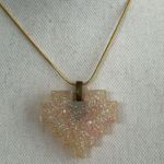 Hot Topic Gold Resin Glitter pendant Necklace Photo 2