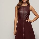 Tibi NWT  New York Lamb Leather Maroon Fit & Flare Skater Dress Size 8 See Pics Photo 1