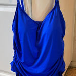 La Blanca  Womens Island Goddess Royal Blue One Piece Swimsuit Plus Size 20W Photo 0