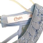 Candie's Candie’s Light Blue Lace Mini Dress Size Large High Neck Sleeveless Elegant Photo 3