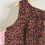 Vintage 90’s animal print sleeveless sheath dress career chic retro Brown Size 14 Photo 7