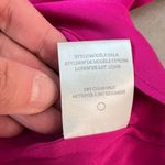 Theory 3/4 sleeve fuchsia hot pink silk zipper neckline blouse size petite Photo 12