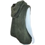 Koolaburra by Ugg Brushed Back Sherpa Cozy Vest Olive Night XL Sleeveless Hooded Photo 7