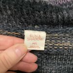 Sun & Shadow  Purple Striped Wool Blend Cowl Neck Long Sleeve Sweater Photo 3