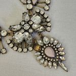 Statement Rope Rhinestone Floral Necklace Earrings Set Gold Photo 3