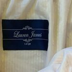 Lauren James  skirt Large Orange White Striped Seersucker scalloped mini lined Photo 1